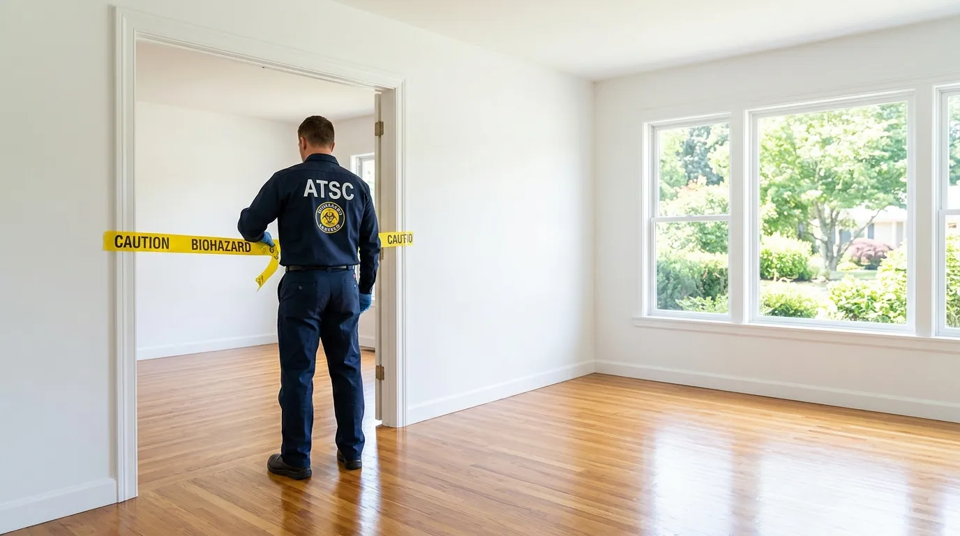 Certified biohazard cleanup crew performing Crime Scene Cleanup in Santa Fe Springs